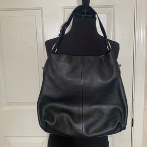 Coach Black Penelope Leather Hobo with silver hardware, adjustable strap